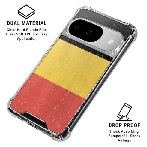 Belgium Flag Distressed Google Pixel 10 Clear Case